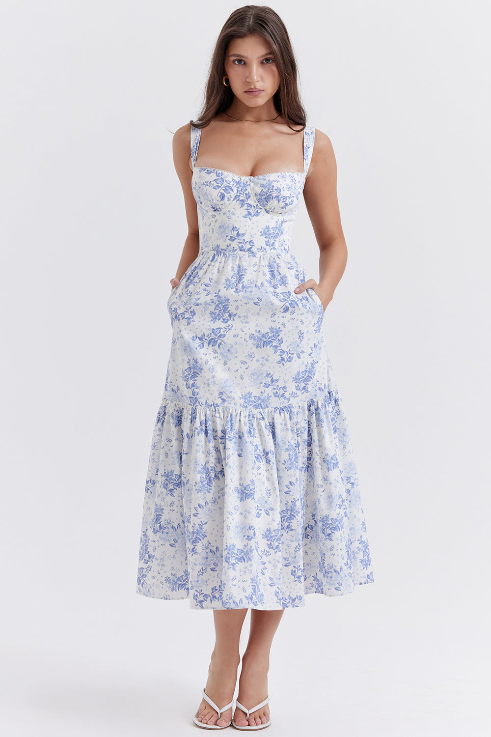 Jo | Zomerse Bloemen Midi Zonnejurk