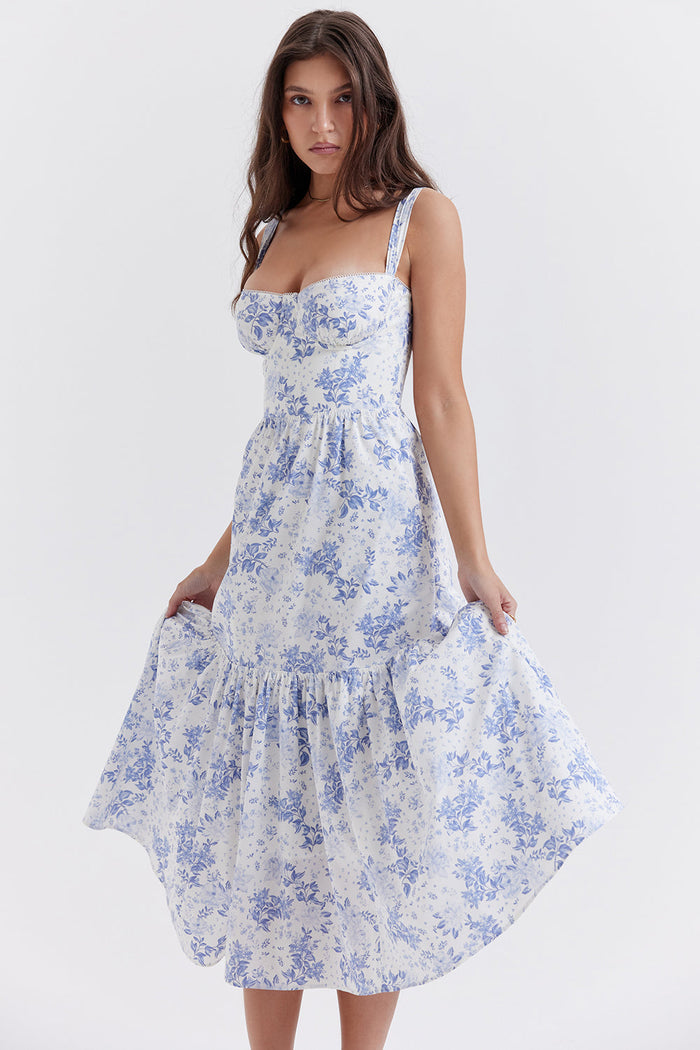 Jo | Zomerse Bloemen Midi Zonnejurk