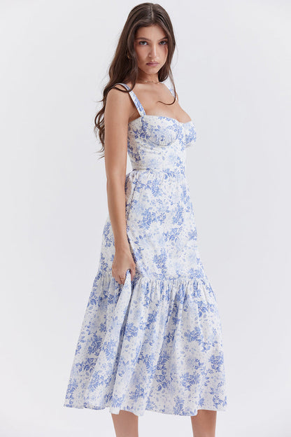 Jo | Zomerse Bloemen Midi Zonnejurk