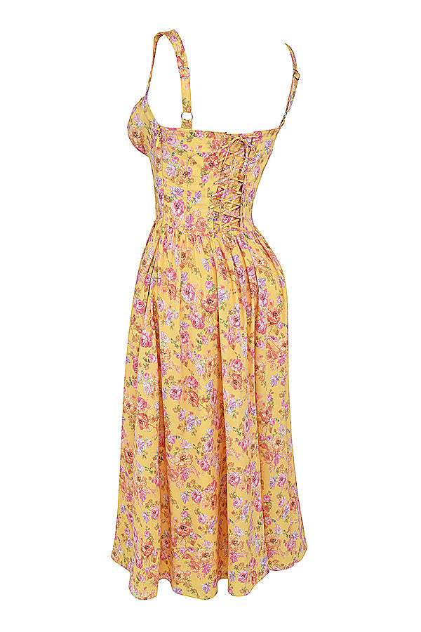 Jo | Zomerse Bloemen Midi Zonnejurk