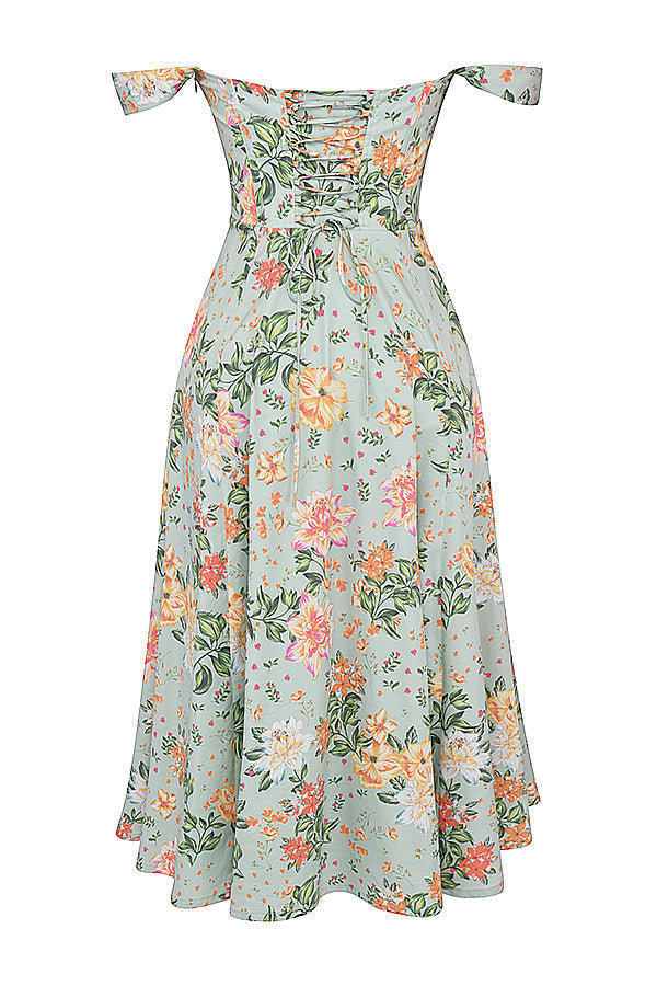 Jo | Zomerse Bloemen Midi Zonnejurk