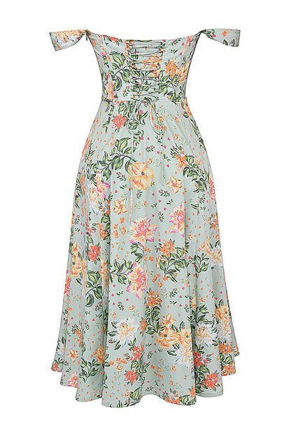 Jo | Zomerse Bloemen Midi Zonnejurk