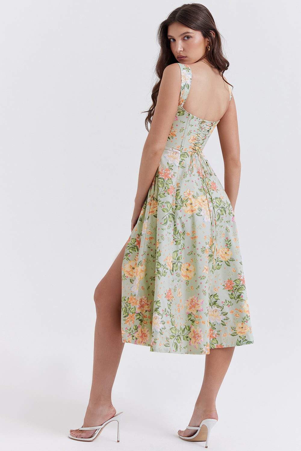 Jo | Zomerse Bloemen Midi Zonnejurk
