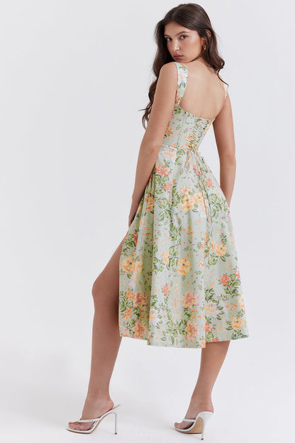 Jo | Zomerse Bloemen Midi Zonnejurk