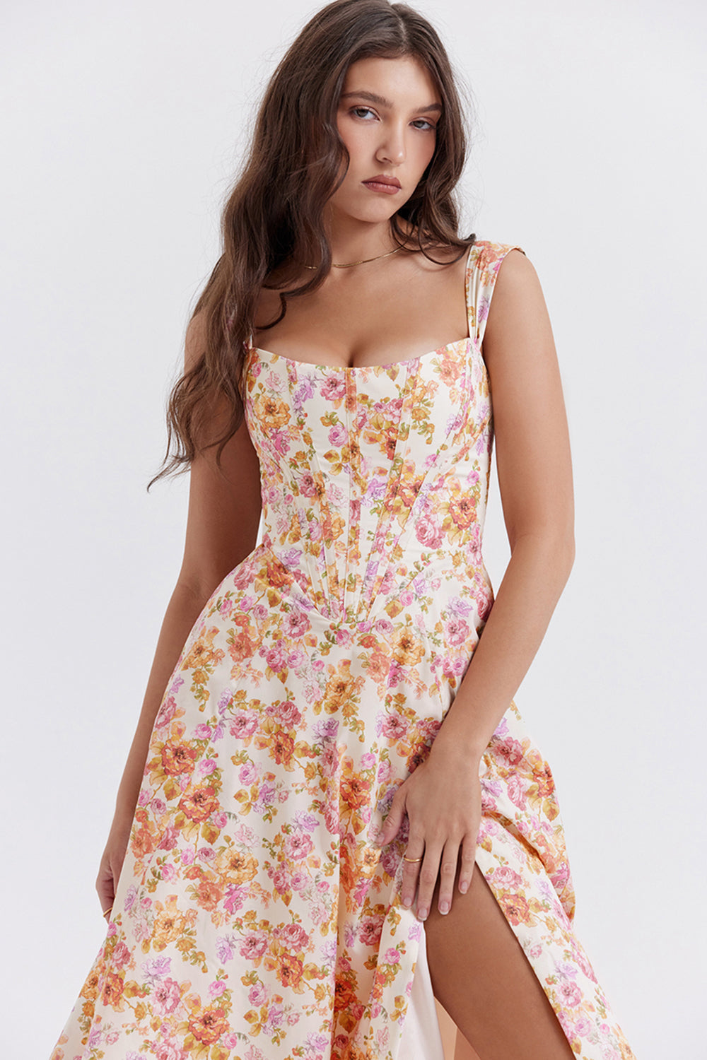 Jo | Zomerse Bloemen Midi Zonnejurk