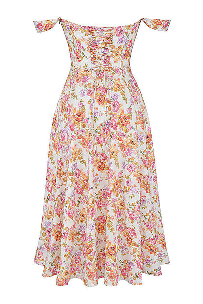 Jo | Zomerse Bloemen Midi Zonnejurk
