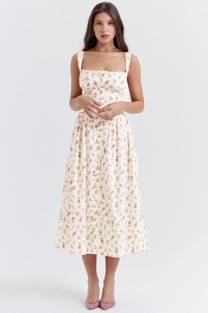 Jo | Zomerse Bloemen Midi Zonnejurk