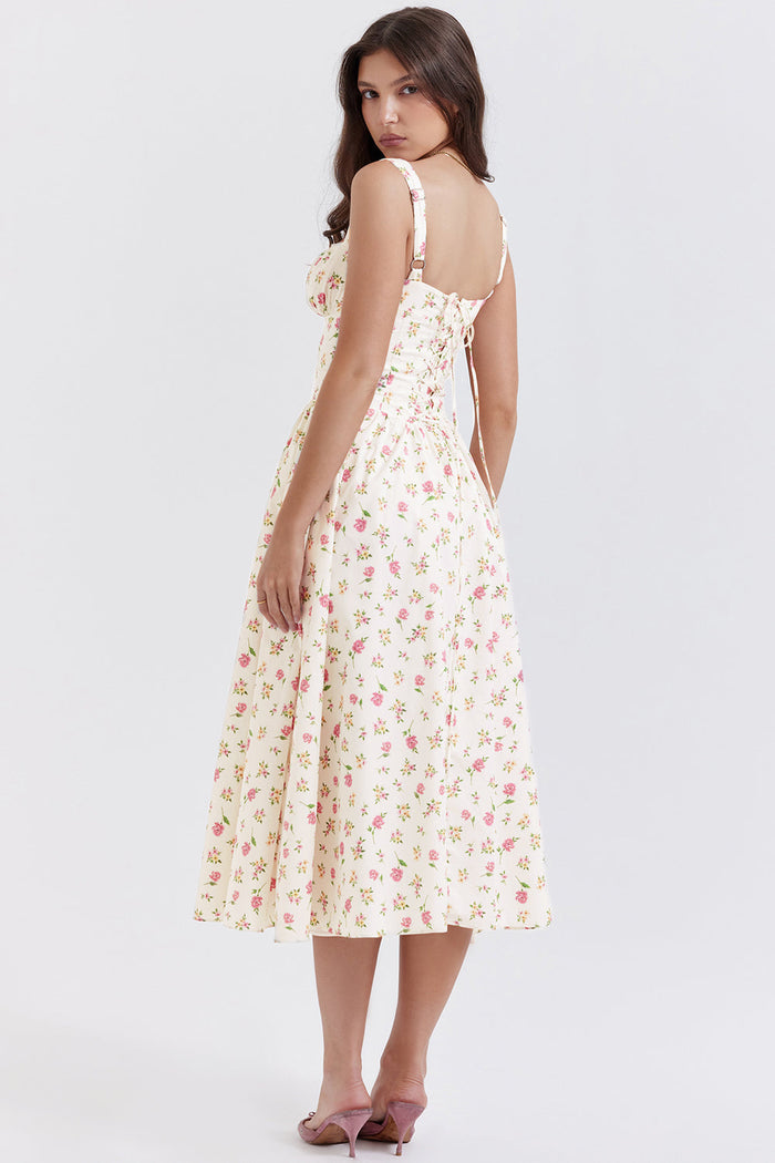 Jo | Zomerse Bloemen Midi Zonnejurk