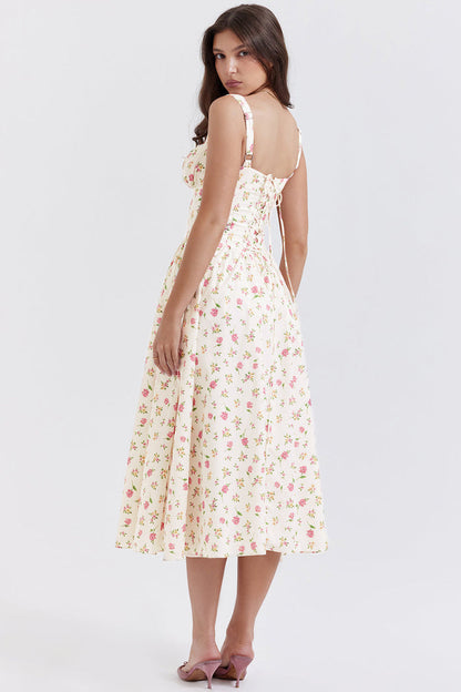 Jo | Zomerse Bloemen Midi Zonnejurk