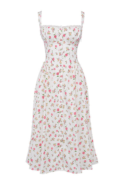 Jo | Zomerse Bloemen Midi Zonnejurk
