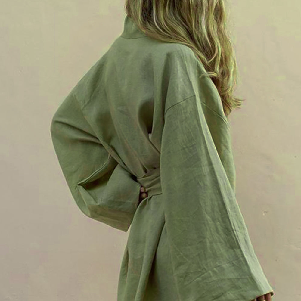 Dora | Boho Kimono Jurk met Ceintuur – Luchtig & Stijlvol