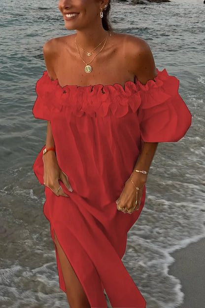 Jourey | Elegant & Stijlvolle Off-Shoulder Midi Jurk