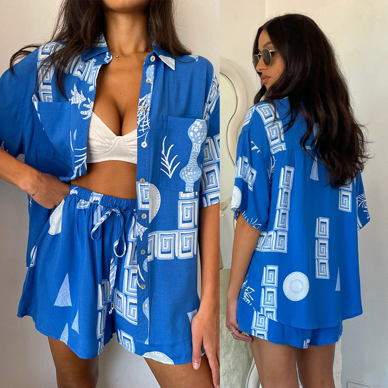 Trendy Tweedelige Festival Set met Stijlvolle Print