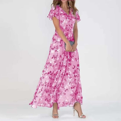 Elegante Maxi Zomerjurk met Bloemenpatroon