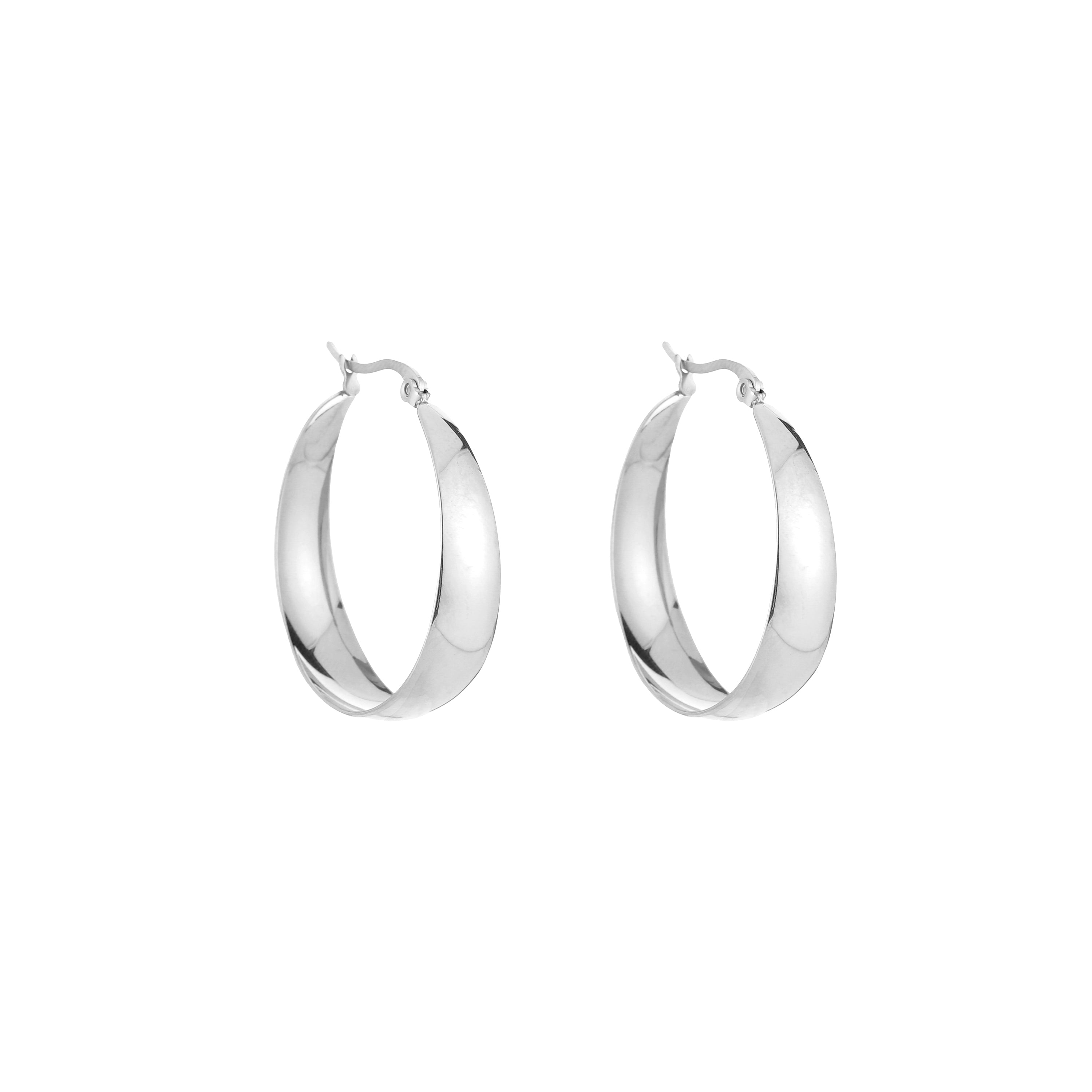 Aiko | Flat Hoops 25mm Oorbellen