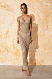 Shauni | Elegante Gebreide Strandjurk met Split