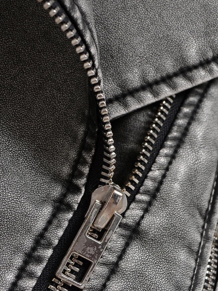 Charle | Grijze Vegan Leren Jas