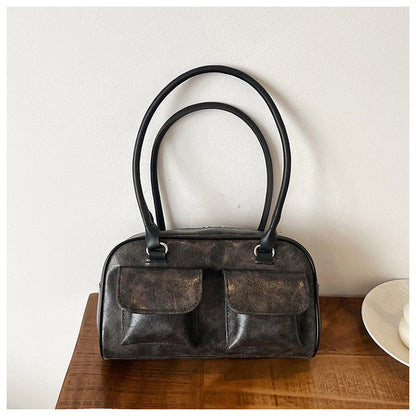 Vintage Look Schoudertas Dames – Vegan Leer, 27 cm