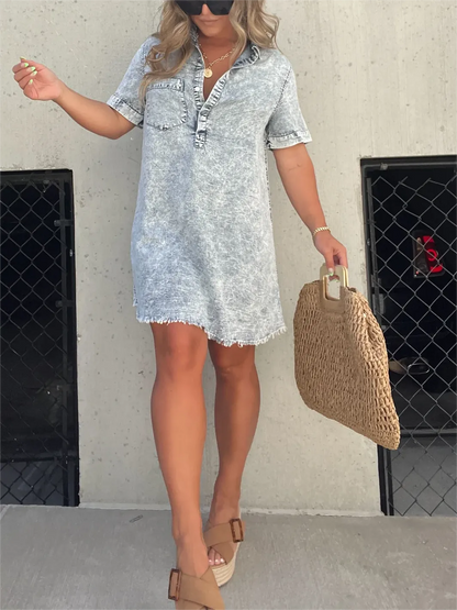 Lina | Zomerse Spijkerlook Jurk