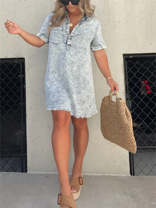 Lina | Zomerse Spijkerlook Jurk