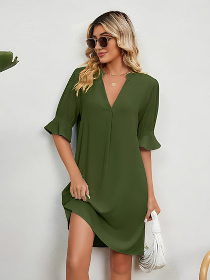 Jaylena | Zomerse Midi Damesjurk met V-Hals