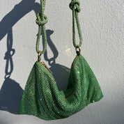 Luxe Glanzende Tas met Ketting Detail