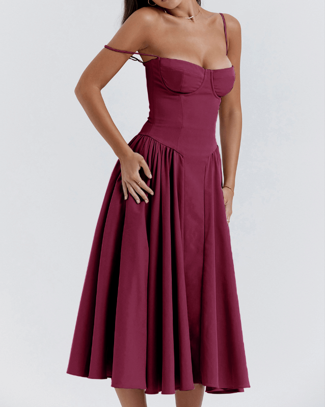 Stijlvolle Midi Jurk met Corset