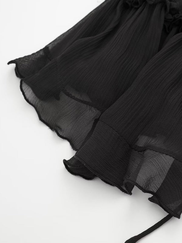 Verah | Camisole Top met Transparante Chiffonlaag – Elegant