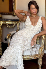 Giulia | Maxi Gala Jurk Met Rozenprint