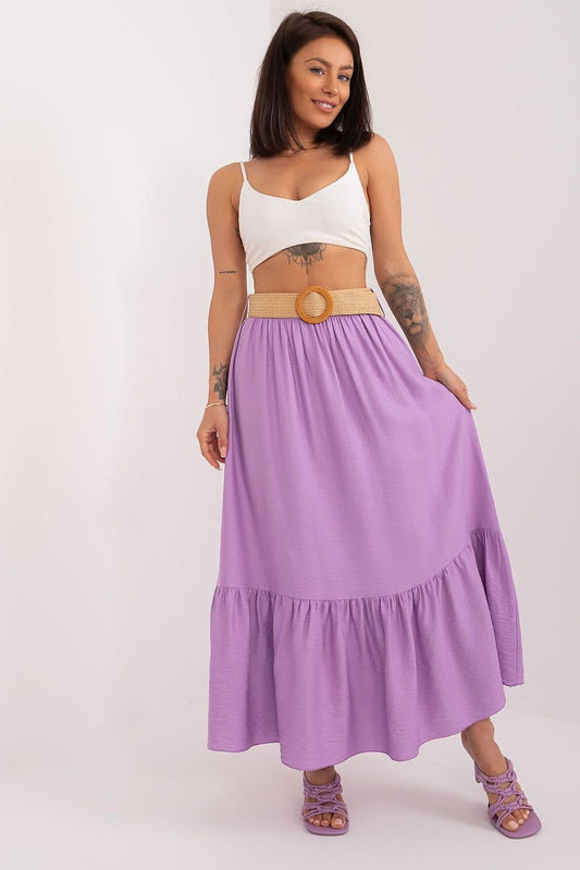 Lila | Maxi Rok Dames met Volant – Zomerrok Lang