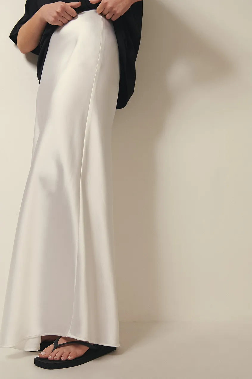 Evelia | Satijnen Maxi Rok A-Lijn voor Dames - Glanzend, Elegante en Lang