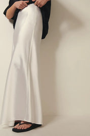 Evelia | Satijnen Maxi Rok A-Lijn voor Dames - Glanzend, Elegante en Lang