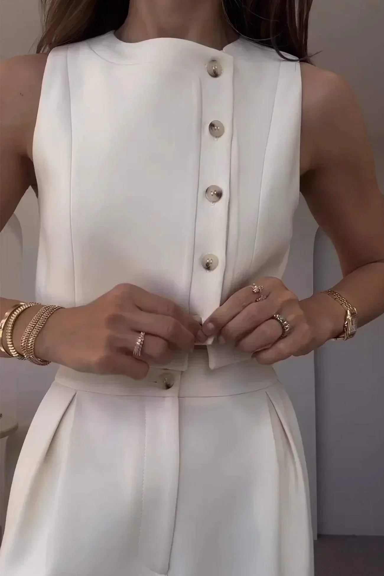 Neala | Tweedelige Co-Ord Dames Set – Klassieke Top en High-Waist Pantalon