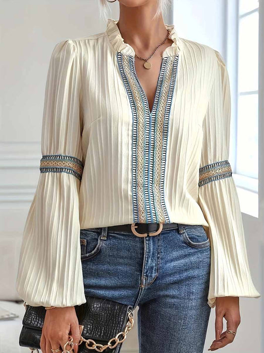 Lang Mouw Shirt met V Hals