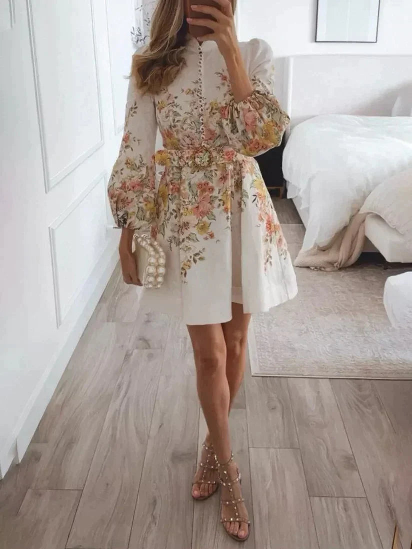 Louana | Bedrukte Mini-Jurk Met Knoopsluiting