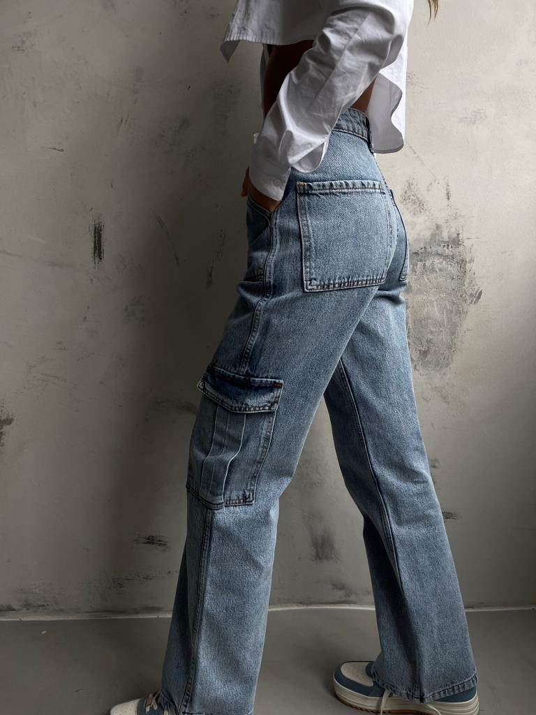 Felda | Cargo Jeans met Zakken – Low Rise - Straight Fit