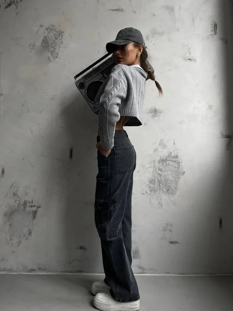 Felda | Cargo Jeans met Zakken – Low Rise - Straight Fit