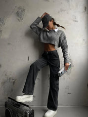 Felda | Cargo Jeans met Zakken – Low Rise - Straight Fit