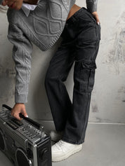 Felda | Cargo Jeans met Zakken – Low Rise - Straight Fit