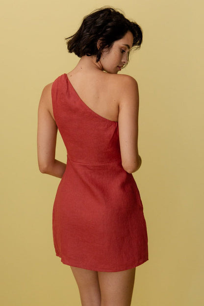 Solenne | One-Shoulder Mini Jurk
