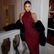 Antonella | Pailletten Maxi Jurk Rood – Elegant & Feestelijk