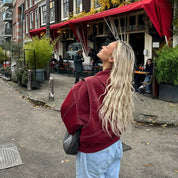 Noa | Oversized Rode Leren Jas