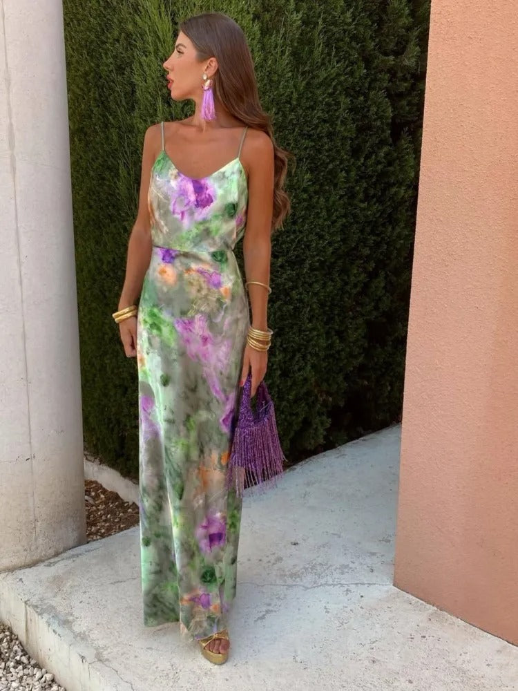 Nadyne | Stijlvolle Maxi-Jurk met Open Rug