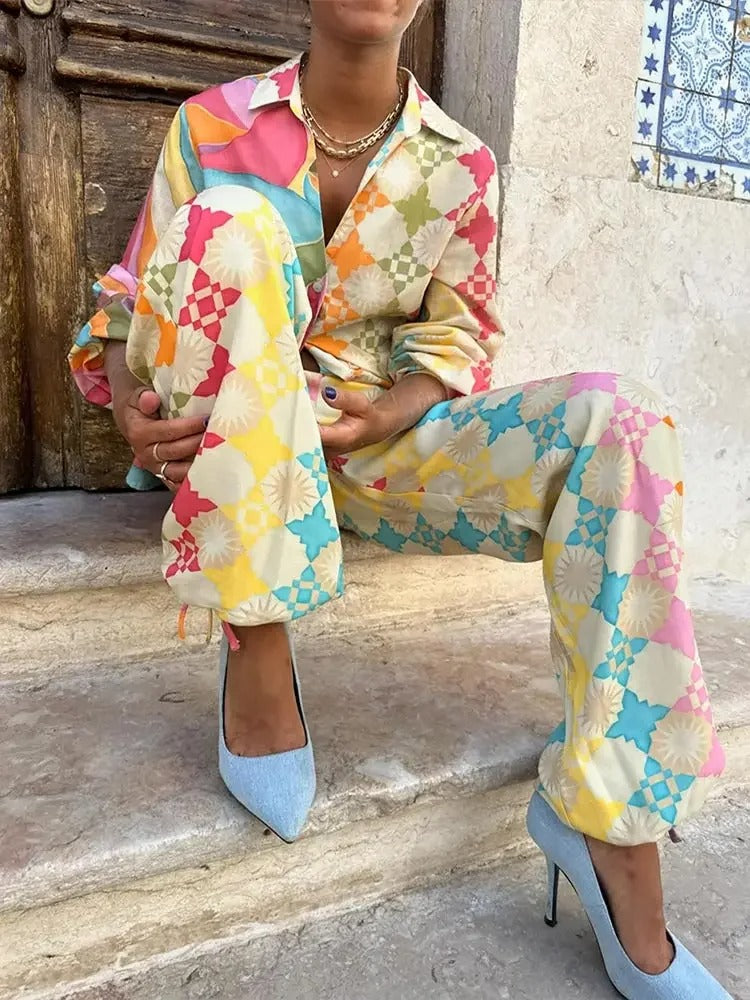 Solange | Chique Tweedelige Set & Jurk Met Print