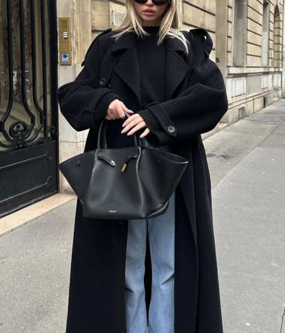 Inka | Oversized Wollen Mantel Dames – Lange Winterjas