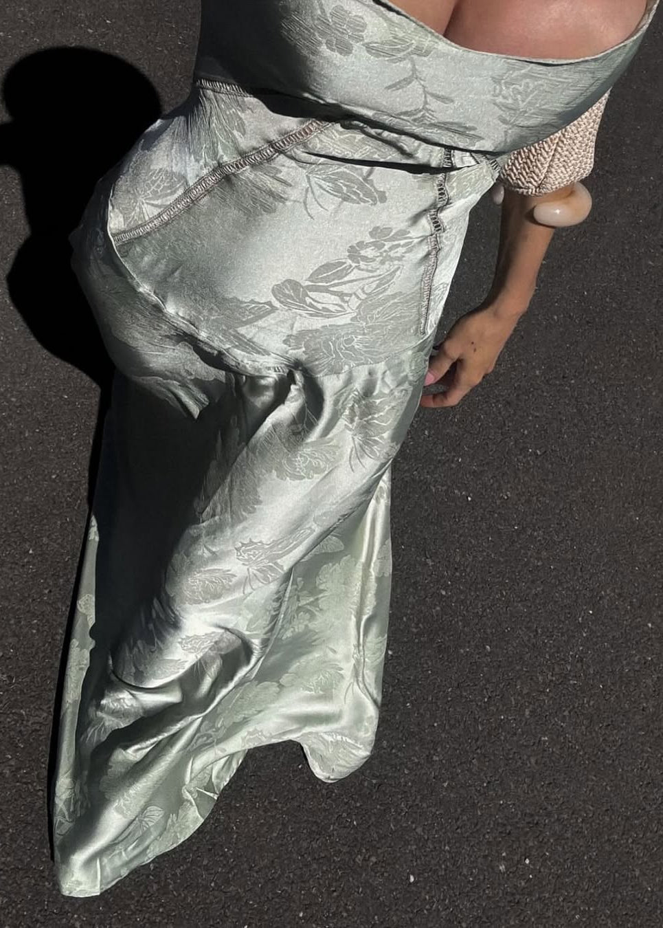 Gilda | Luxe Maxi Jurk met Elegante Bloemen Print - Kleur Pistache Groen