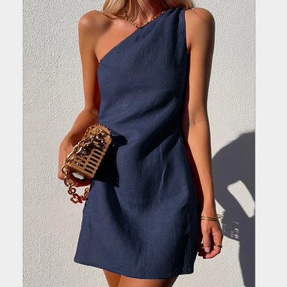 Solenne | One-Shoulder Mini Jurk