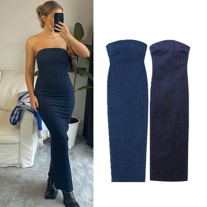 Siem | Ultieme Strapless Zomerjurk van Denim