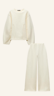 Elina | Chique Dames Lounge Set – Oversized Top & Wijde Broek