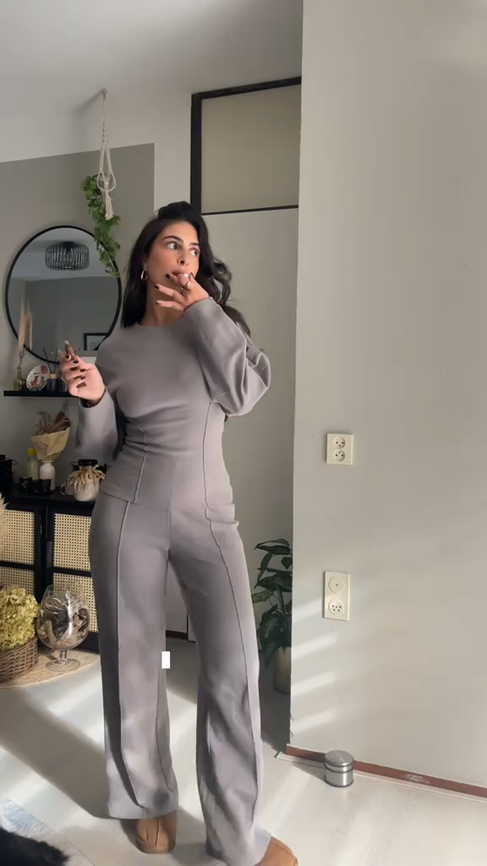 Elina | Chique Dames Lounge Set – Oversized Top & Wijde Broek